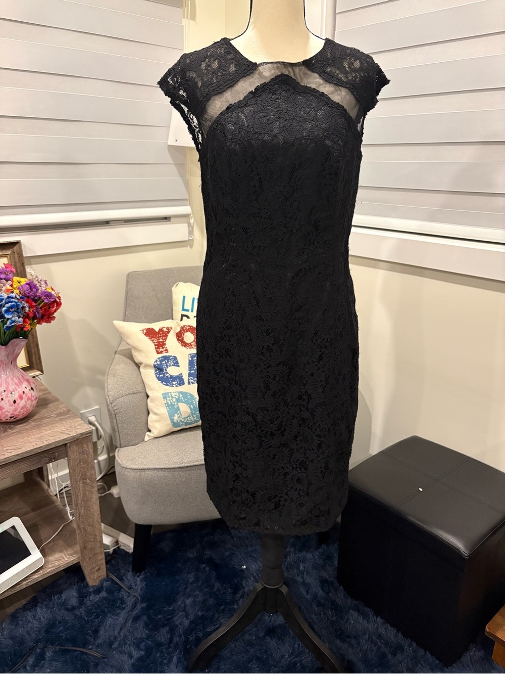 JS Boutique Black Lace Cocktail Dress for Holiday Events